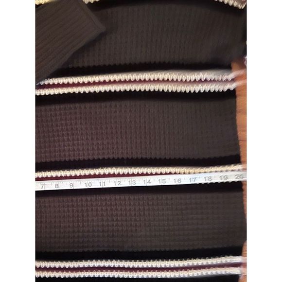 PINK ROSE SIZE M CHARCOAL GRAY STRIPED SWEATER WITH SPLITS ON SIDES - Picture 7 of 7